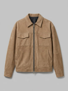 Novafeltria Men's Four-Pocket Genuine Suede Utility Jacket