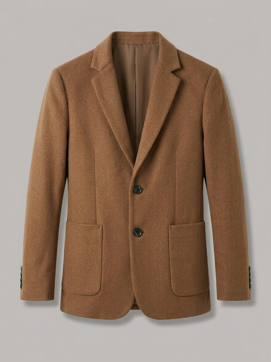 Novara Men's Lapel Collar Blazer — khaki — packshot