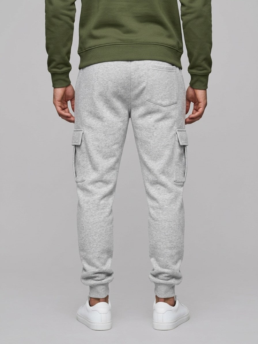 Nuoro Men's Flap-Pocket Hoodie and Cargo Sweatpant Set — armygreen — bottomback