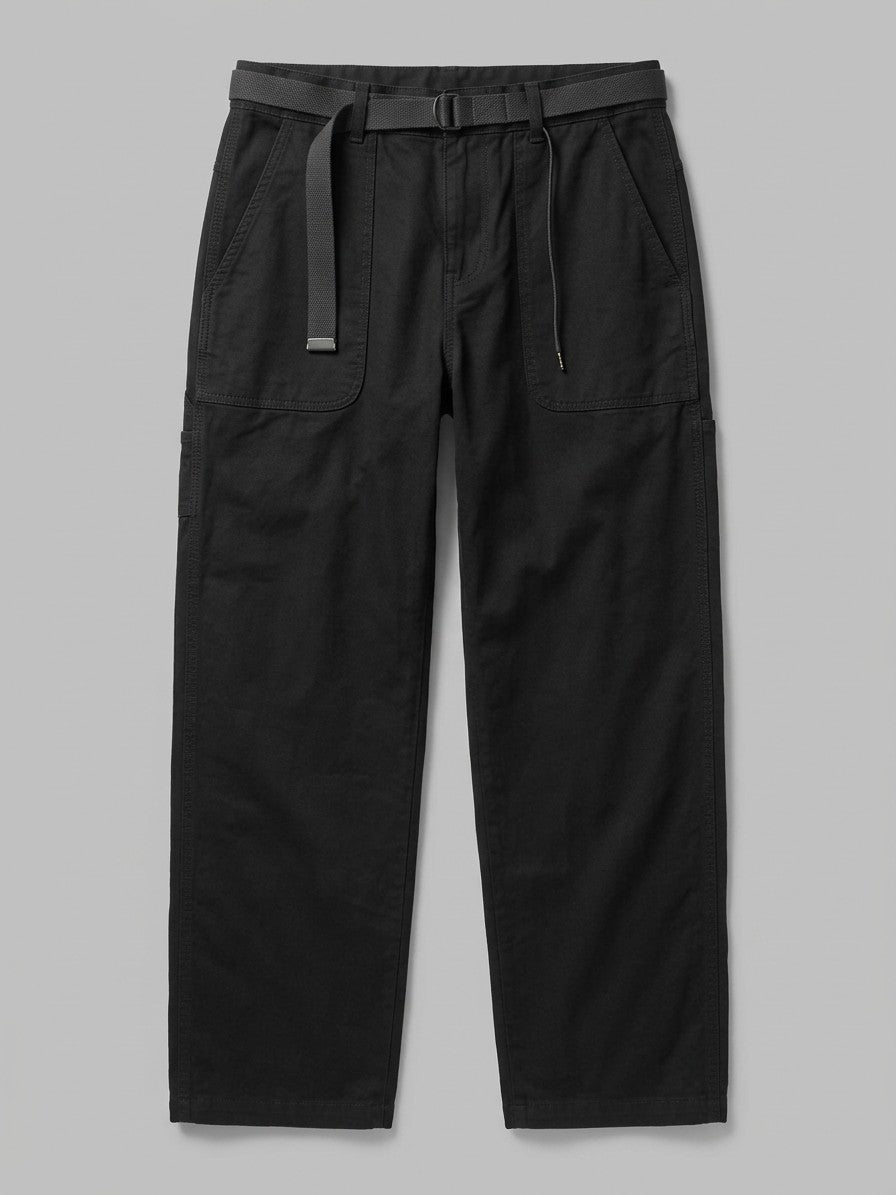 Oderzo Men's Webbing-Belt Utility Pants — black — packshot