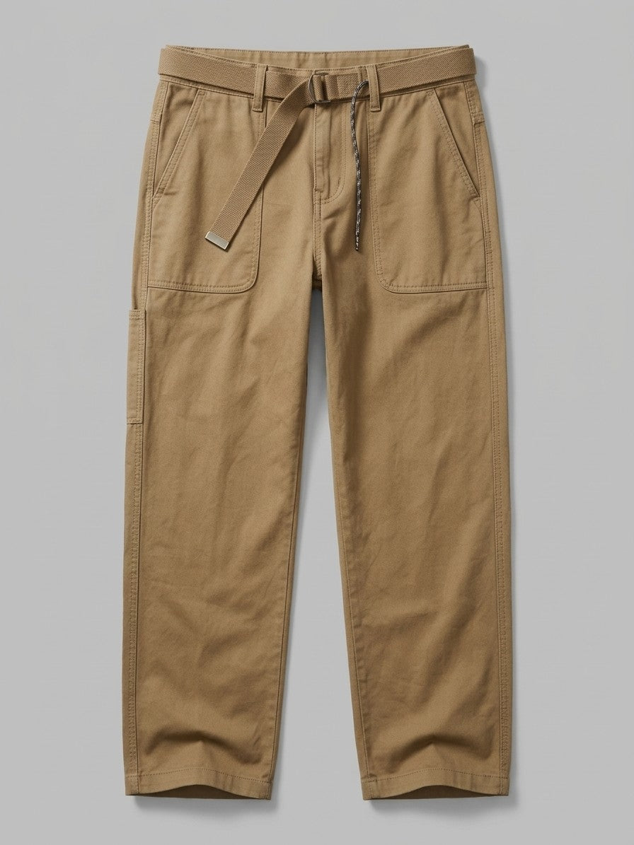 Oderzo Men's Webbing-Belt Utility Pants — khaki — packshot