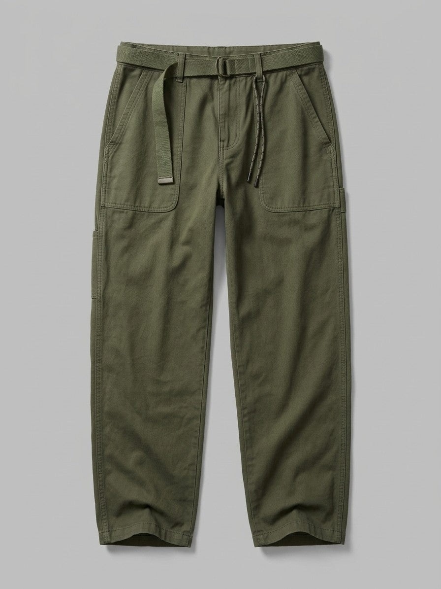 Oderzo Men's Webbing-Belt Utility Pants — olivegreen — packshot