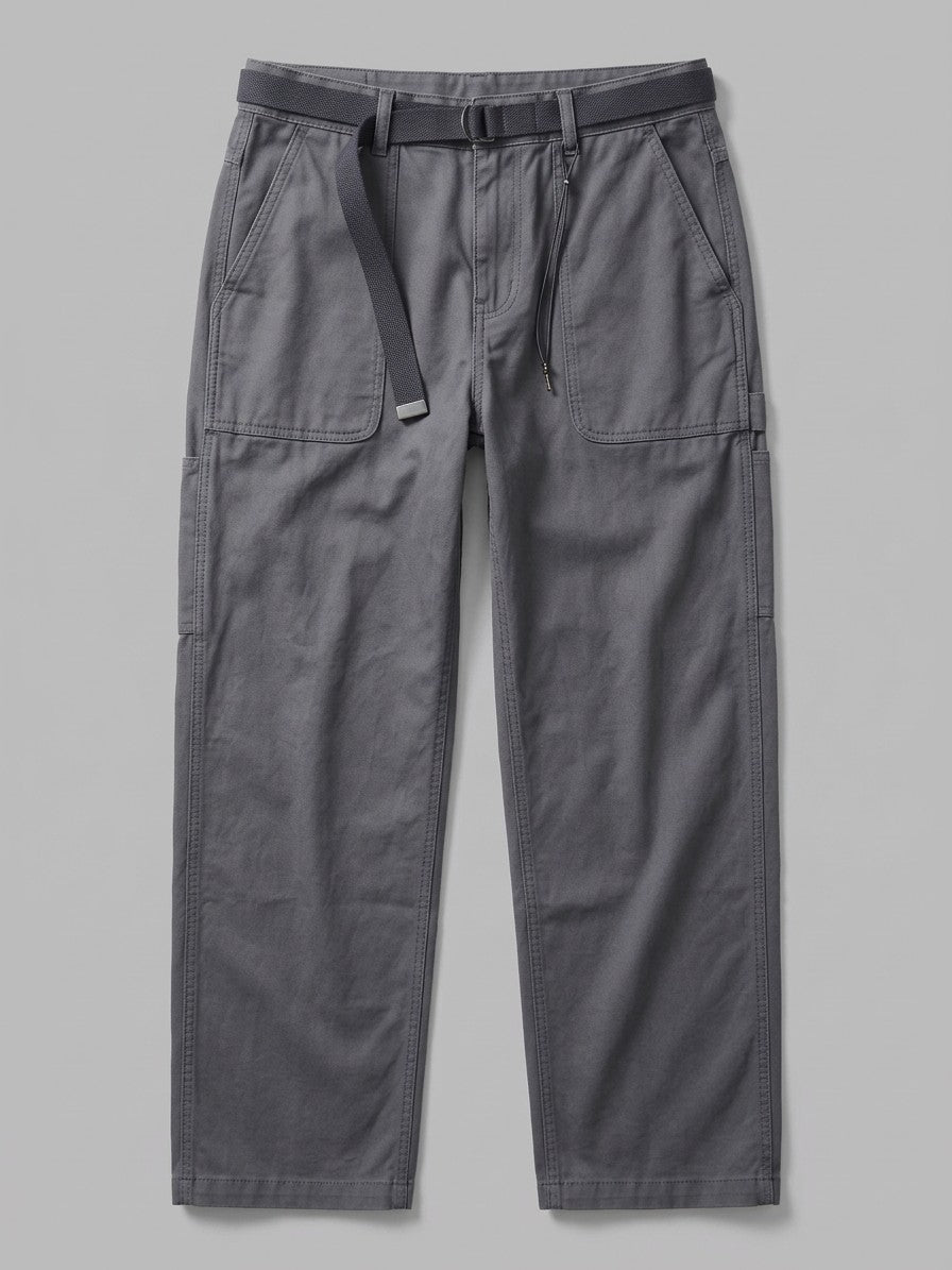 Oderzo Men's Webbing-Belt Utility Pants — slategray — packshot