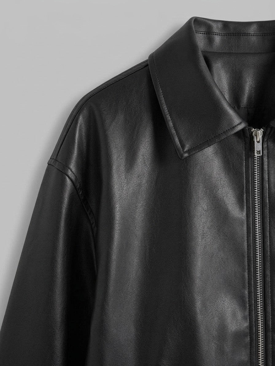 Offida Women's Point Collar Zip Jacket — black — detail-2
