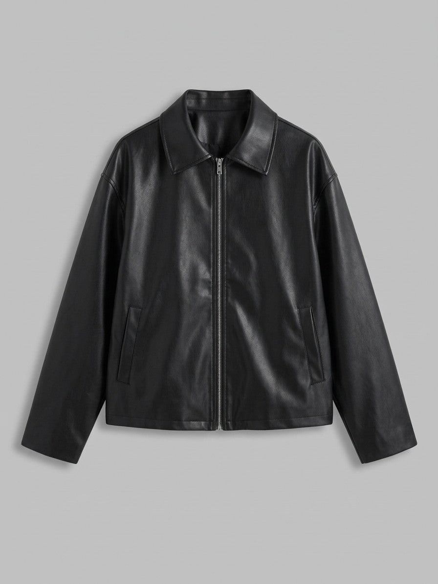 Offida Women's Point Collar Zip Jacket — black — packshot