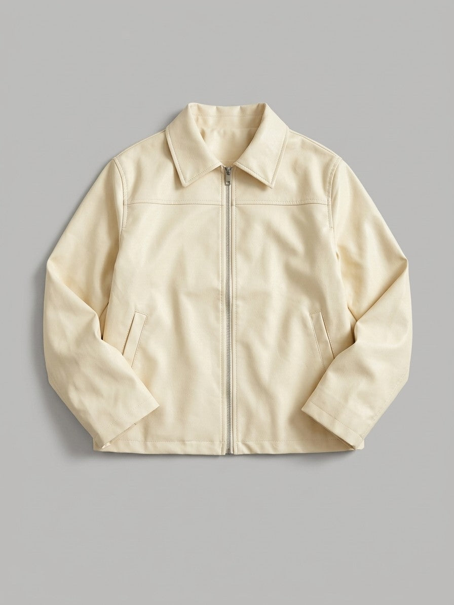 Offida Women's Point Collar Zip Jacket — ivory — packshot
