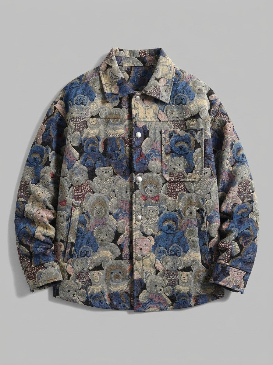 Orzinuovi Men's Tapestry Jacquard Shirt Jacket — blueteddybear — packshot