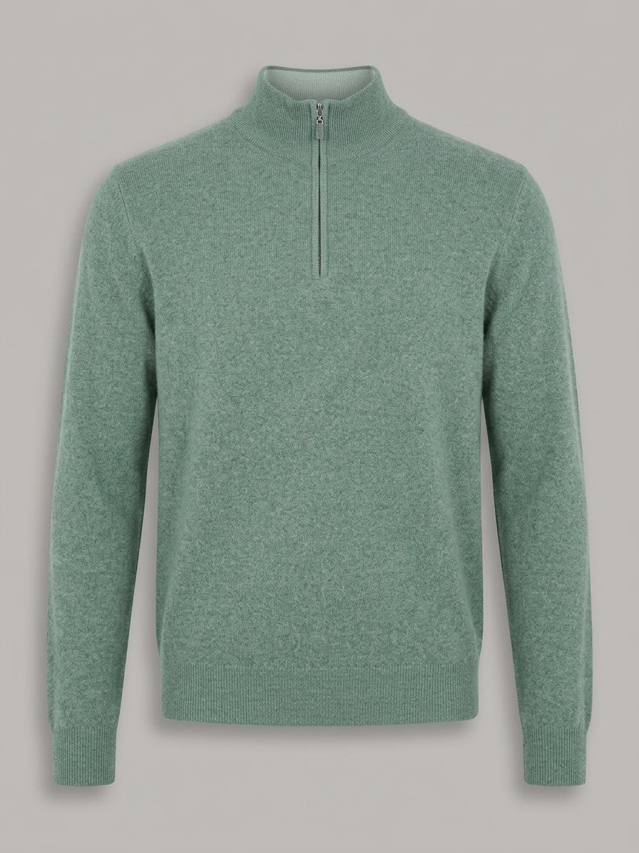Ostuni Men's Quarter-Zip Knit Sweater — green — packshot