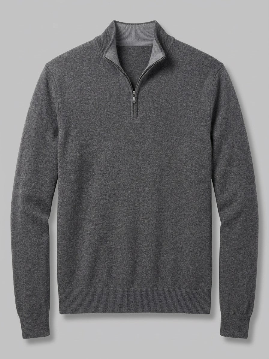 Ostuni Men's Quarter-Zip Knit Sweater — grey — packshot
