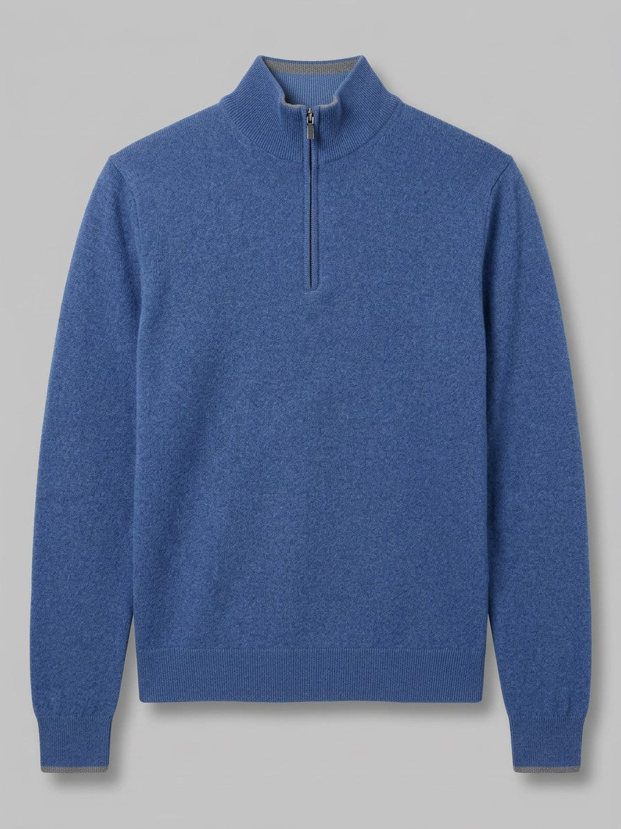 Ostuni Men's Quarter-Zip Knit Sweater — royalblue — packshot