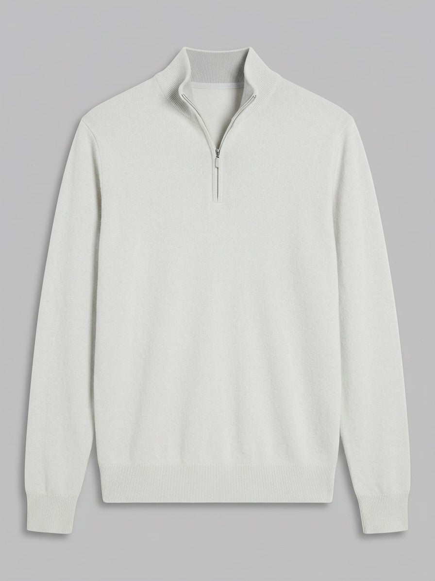 Ostuni Men's Quarter-Zip Knit Sweater — white — packshot
