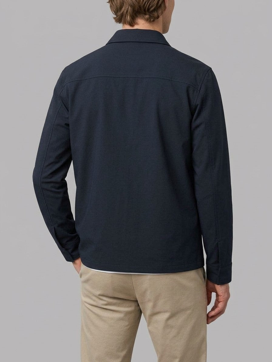 Otranto Men's Snap-Front Overshirt Jacket — darkblue — back