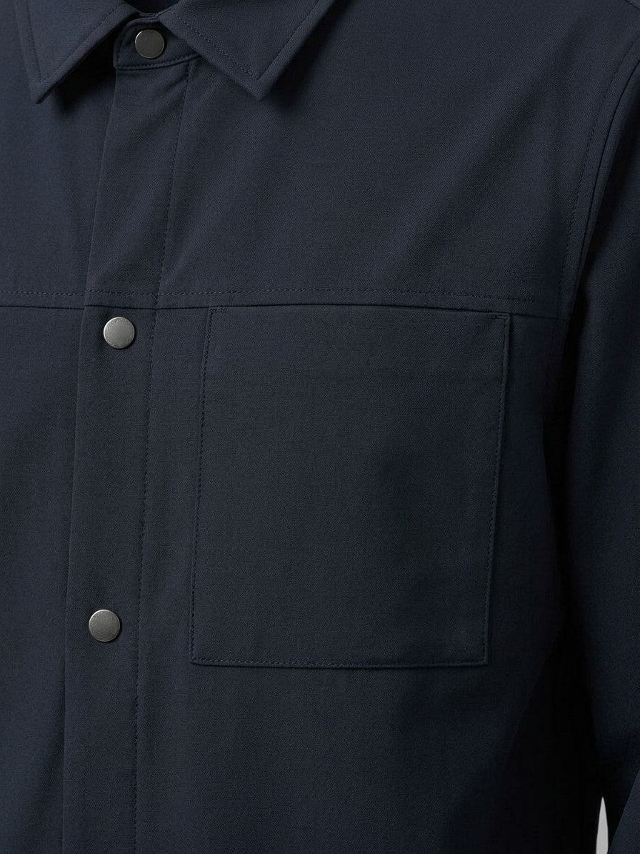 Otranto Men's Snap-Front Overshirt Jacket — darkblue — detail-2