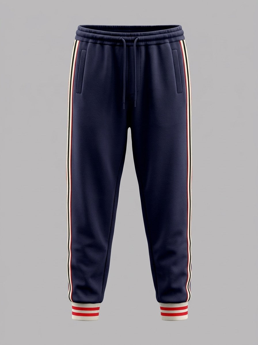 Ozieri Men's Retro Striped Track Jacket and Jogger Set — navybluebottom — packshot