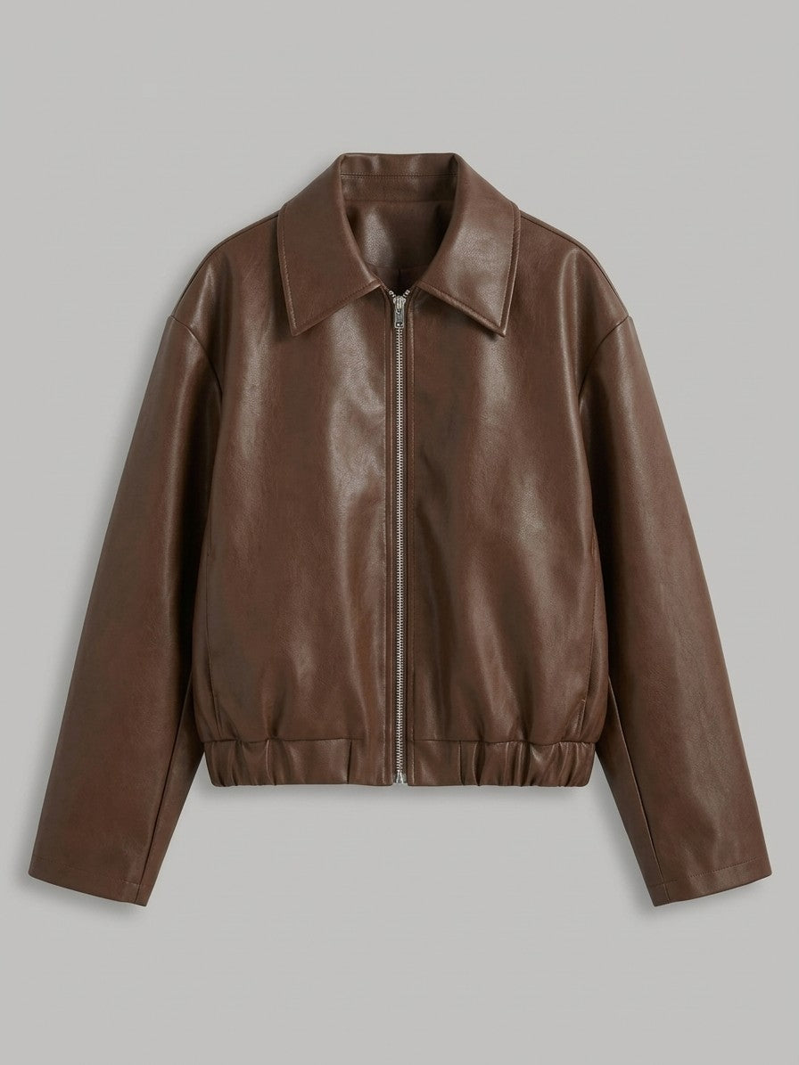 Paciano Women's Collared Bomber Jacket — brown — packshot