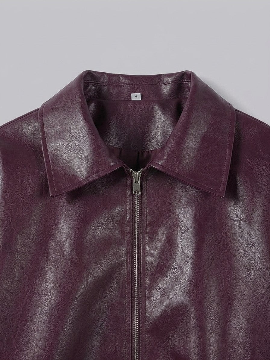 Paciano Women's Collared Bomber Jacket — burgundy — detail