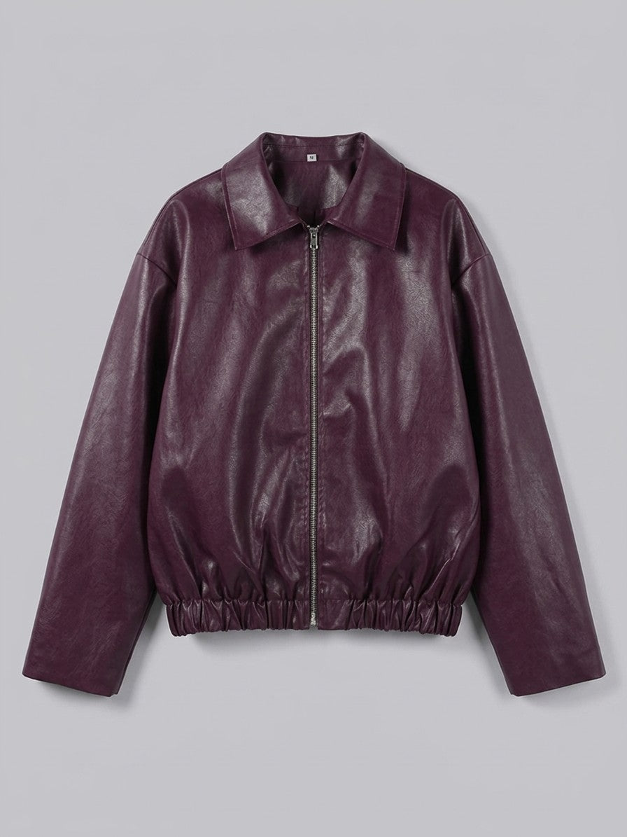 Paciano Women's Collared Bomber Jacket — burgundy — packshot