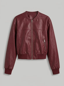 Paestum Women's Collarless Cropped Bomber