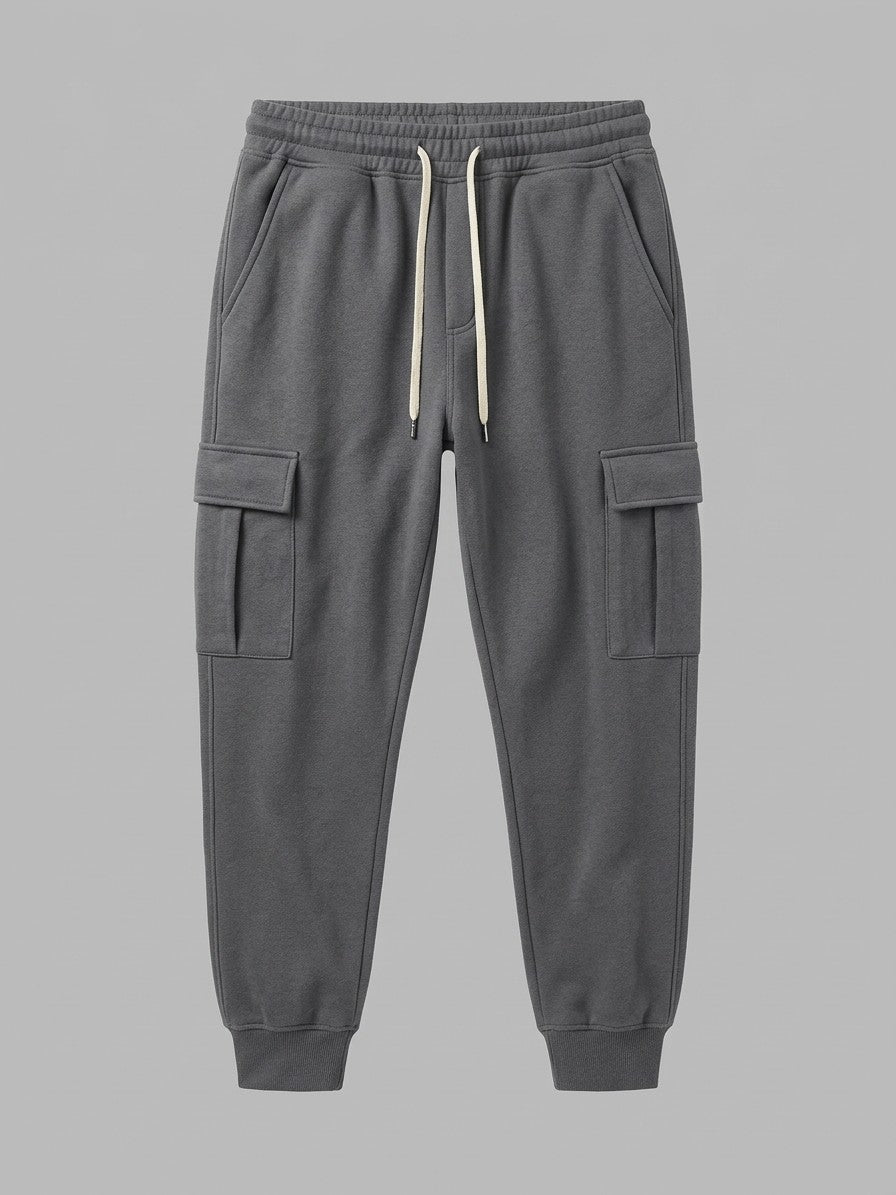 Palestrina Men's Tactical Zip-Pocket Hoodie and Cargo Jogger Set — darkgraybottom — packshot