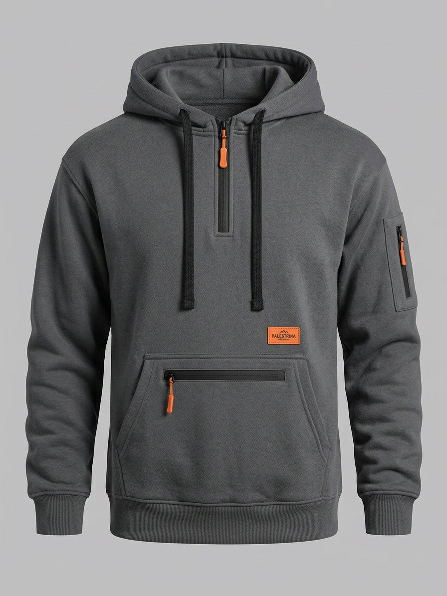 Palestrina Men's Tactical Zip-Pocket Hoodie and Cargo Jogger Set — darkgraytop — packshot