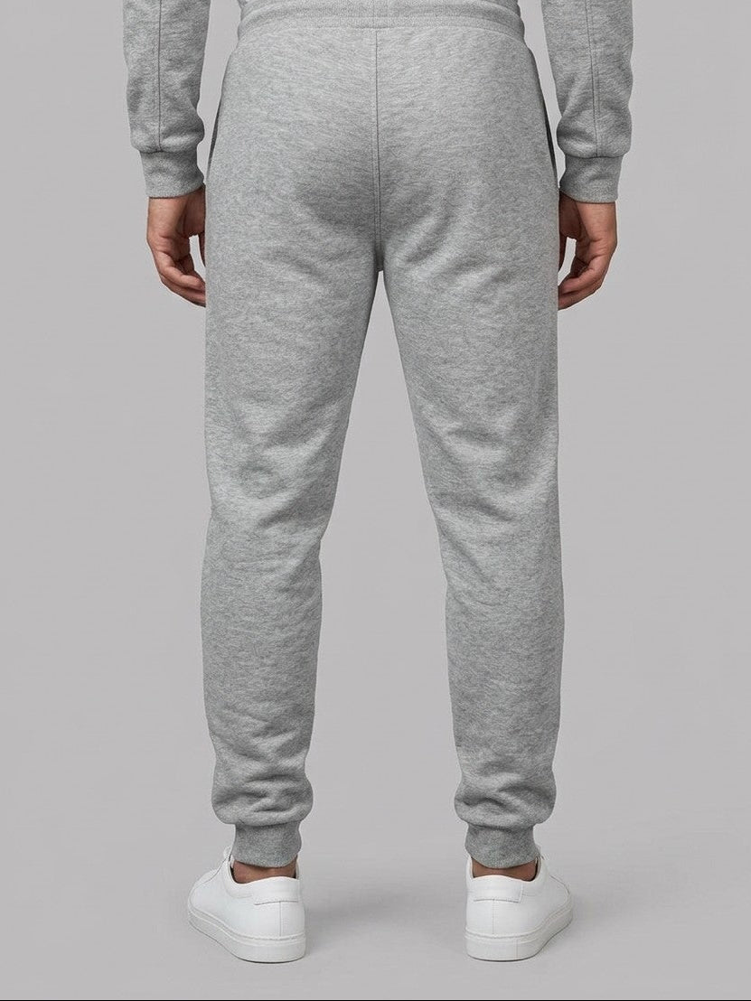 Palinuro Men's Paneled Zip-Up Hoodie and Jogger Set — gray — bottomback