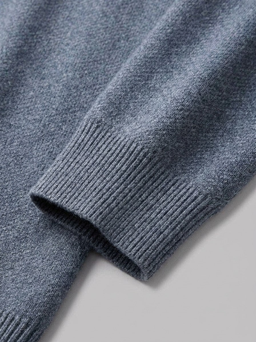 Pavia Men's Ribbed Zip-Neck Sweater — mediumgray — detail-2