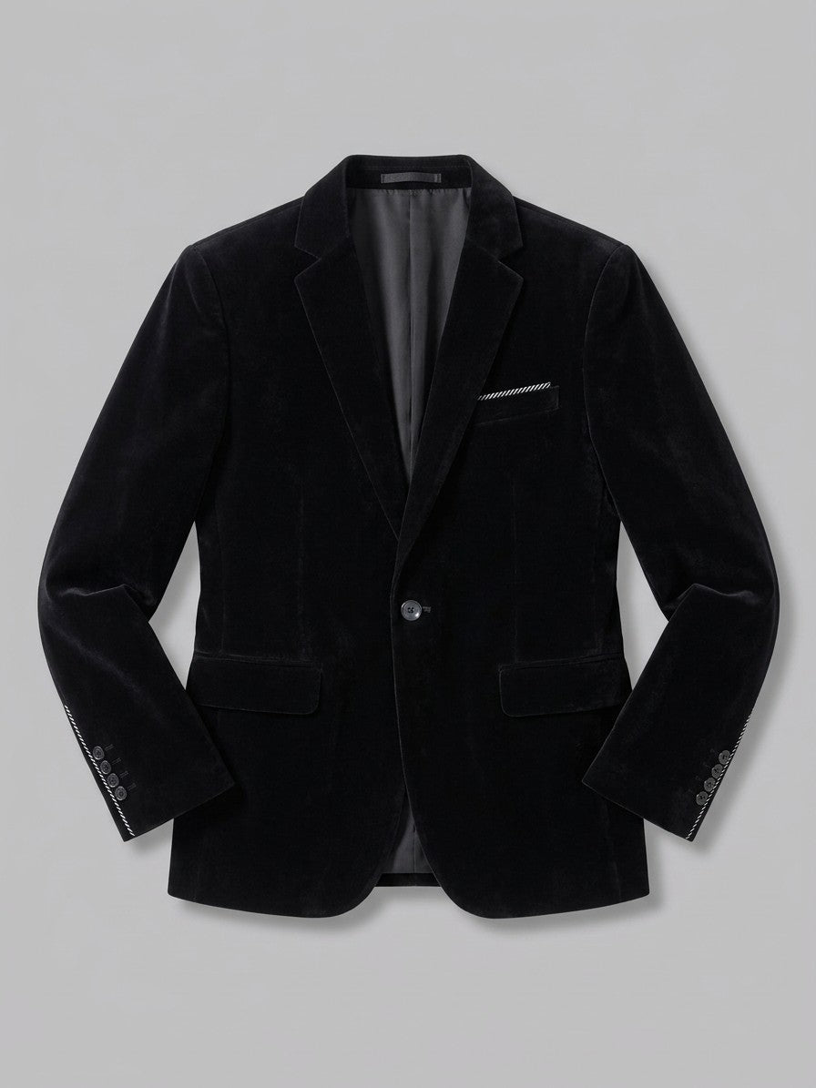 Pennabilli Men's Contrast-Trim Velvet Blazer — black — packshot