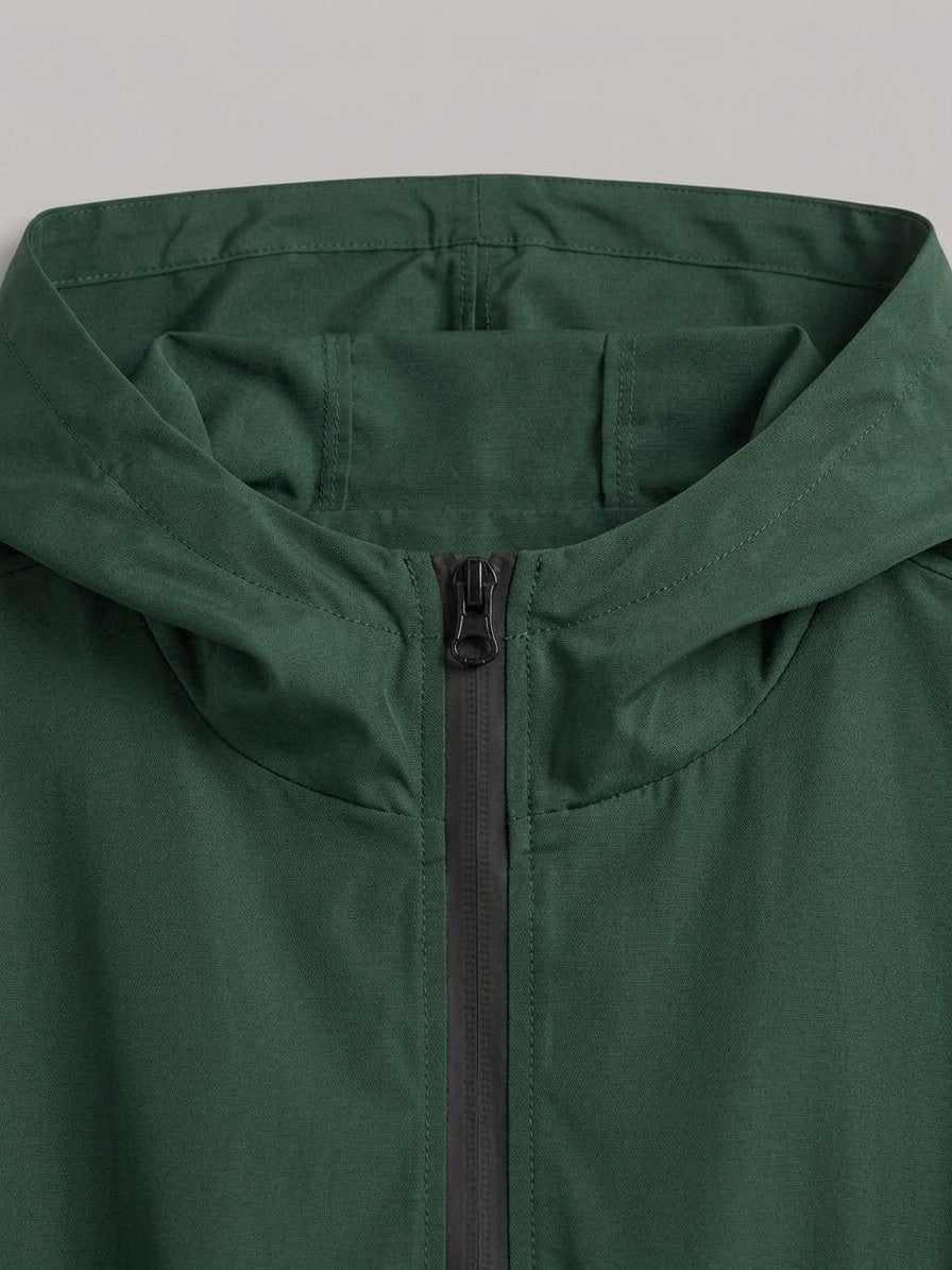 Pergola Women's Drawstring Waist Rain Jacket — darkgreen — detail-2