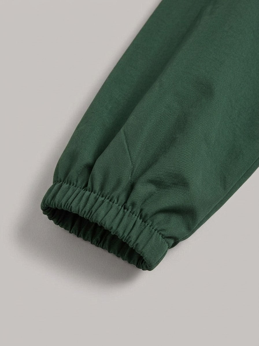 Pergola Women's Drawstring Waist Rain Jacket — darkgreen — detail-collar