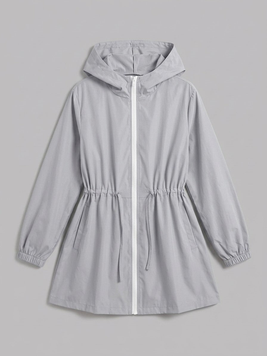 Pergola Women's Drawstring Waist Rain Jacket — gray — packshot