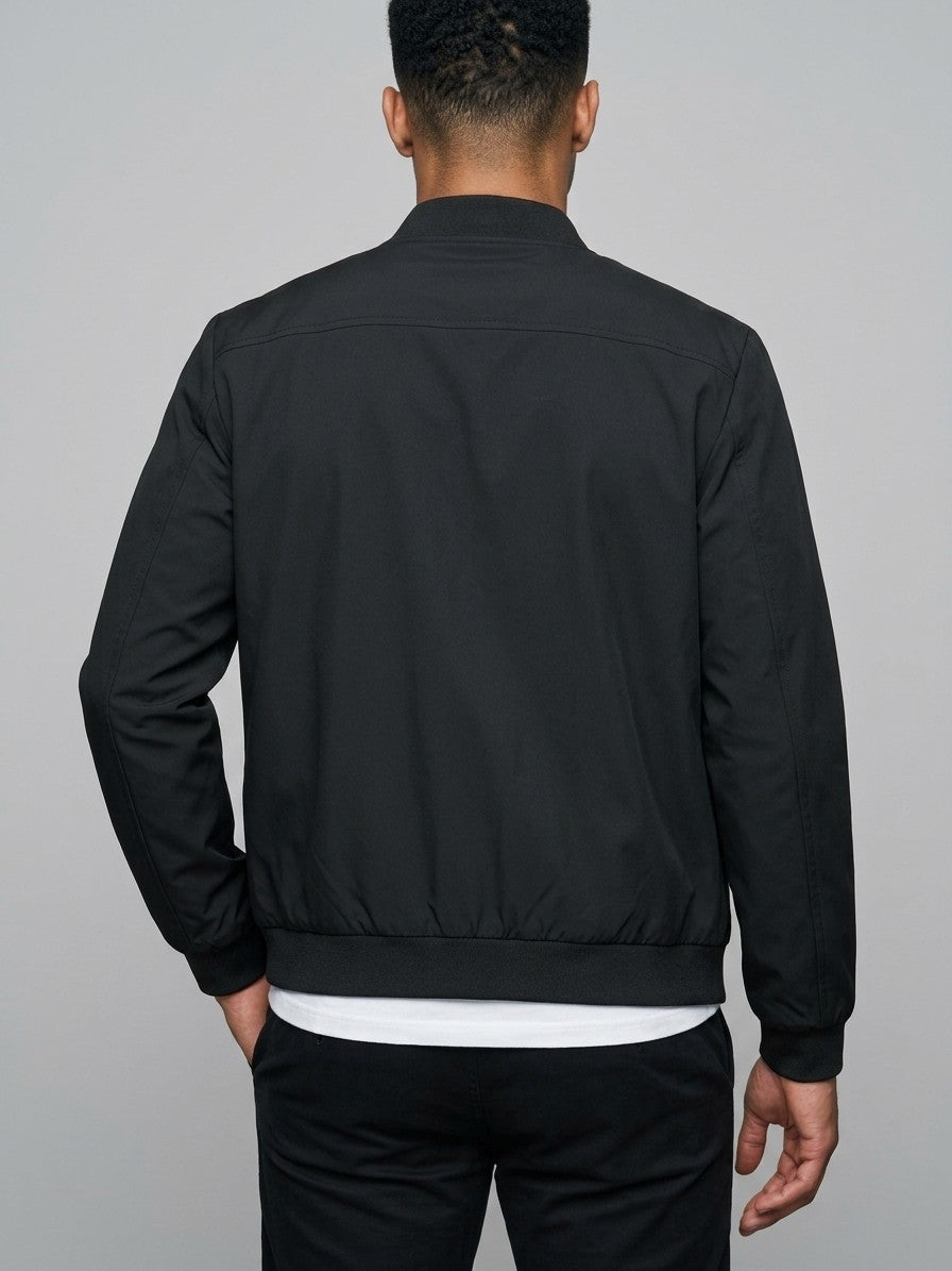 Pesaro Men's Full-Zip Bomber Jacket — black — back