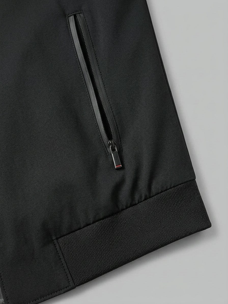 Pesaro Men's Full-Zip Bomber Jacket — black — detail-2