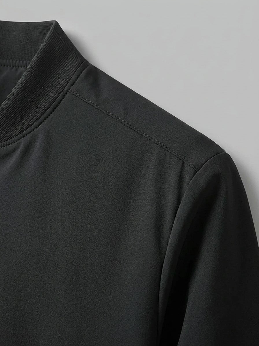 Pesaro Men's Full-Zip Bomber Jacket — black — detail