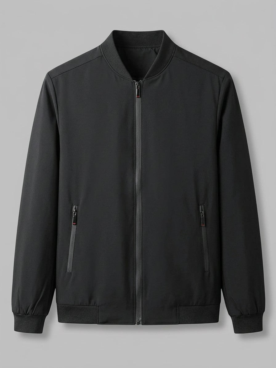 Pesaro Men's Full-Zip Bomber Jacket — black — packshot