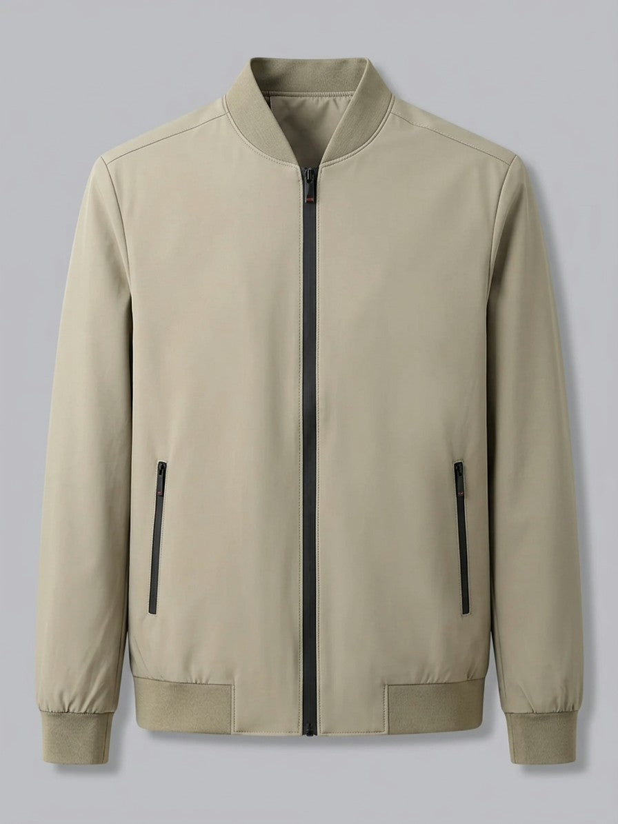 Pesaro Men's Full-Zip Bomber Jacket — khakis — packshot