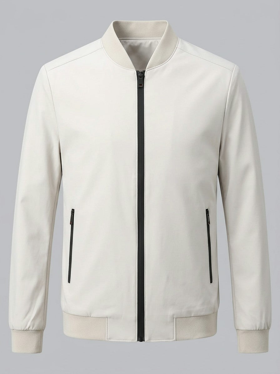 Pesaro Men's Full-Zip Bomber Jacket — ricewhite — packshot