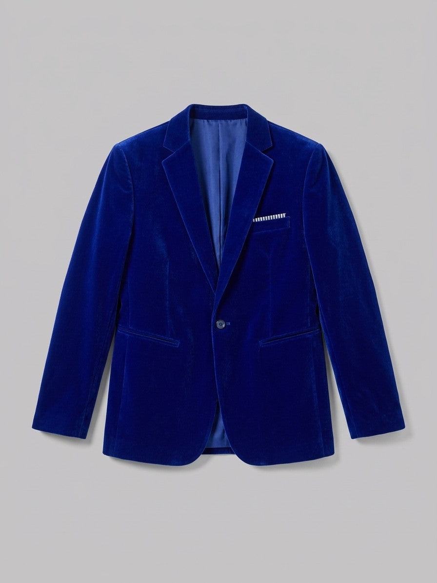 Pescasseroli Men's Slant-Pocket Velvet Blazer — royalblue — packshot