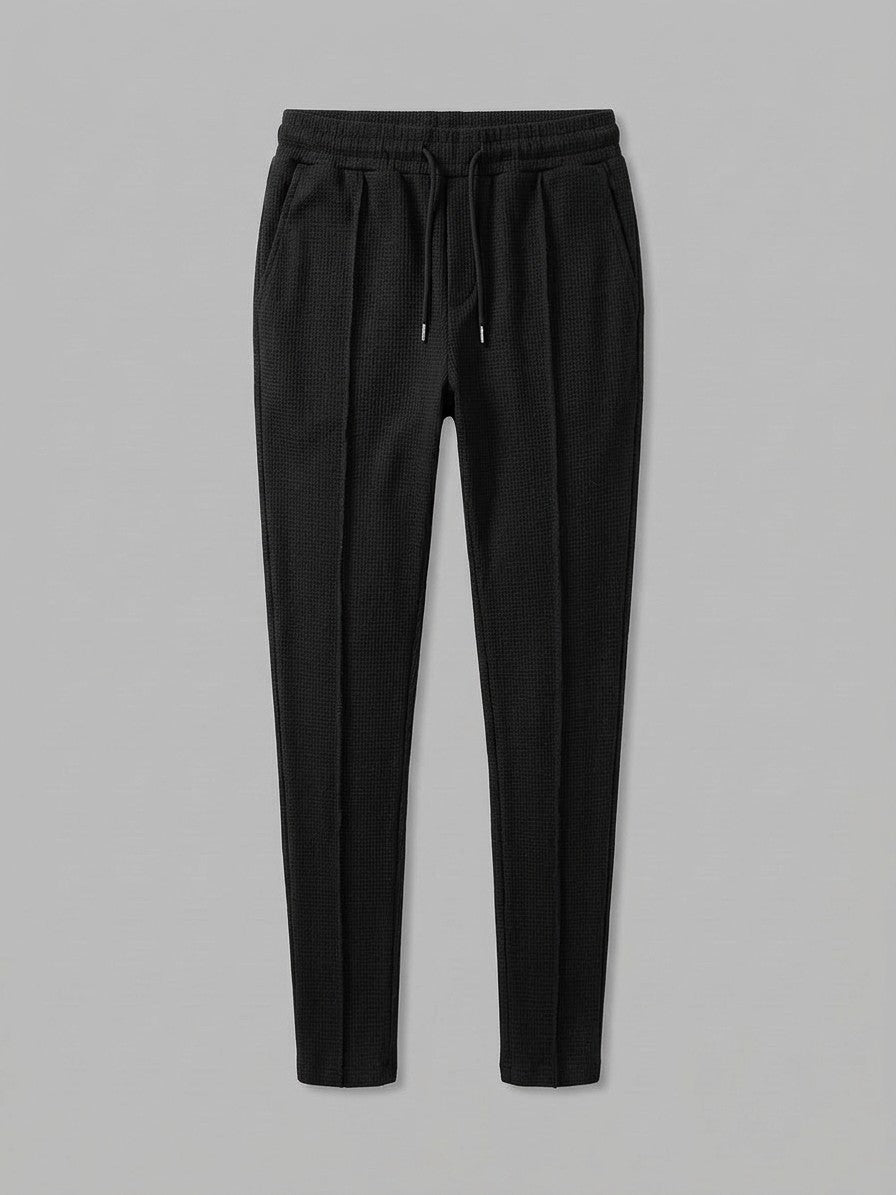Peschiera Men's Waffle-Knit Jacket & Trousers Set — blackbottom — packshot