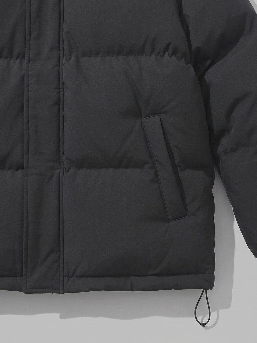 Pescina Men's Hooded Quilted Puffer Jacket — black — detail-2