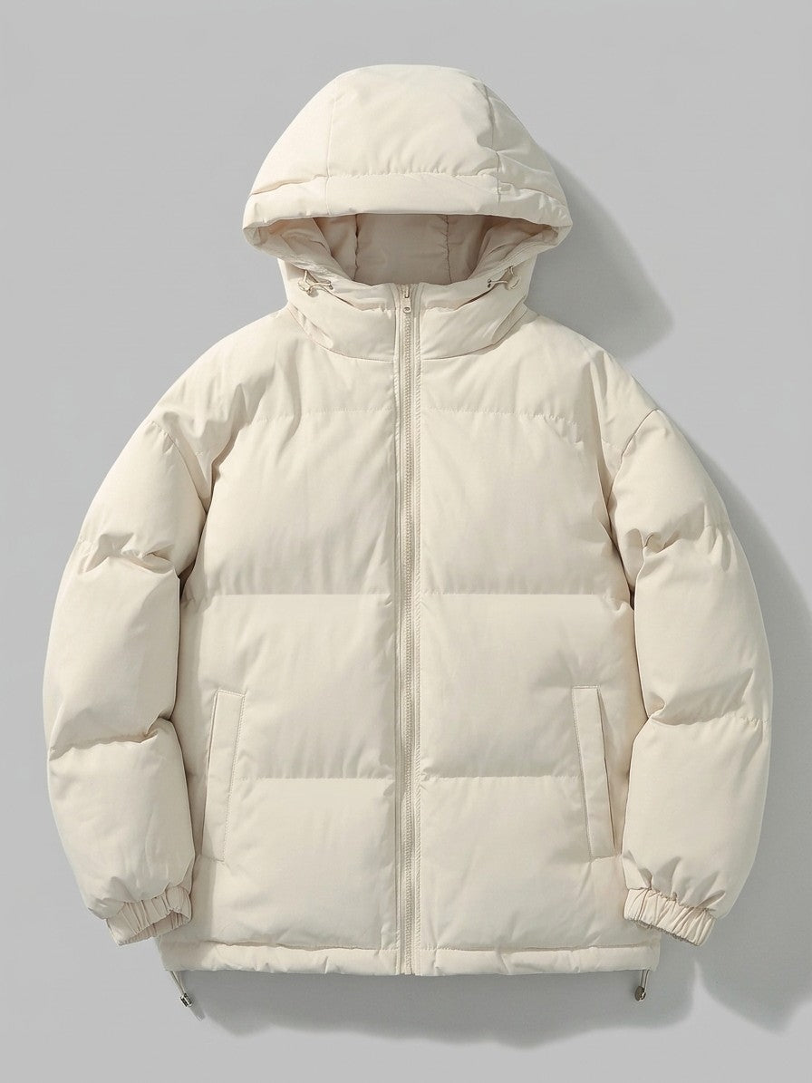 Pescina Men's Hooded Quilted Puffer Jacket — cream — packshot
