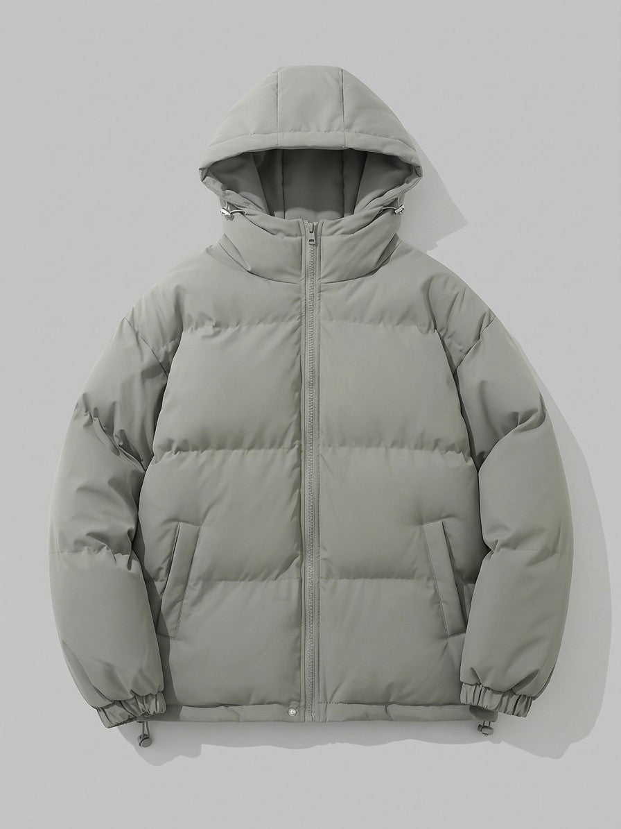 Pescina Men's Hooded Quilted Puffer Jacket — sage — packshot