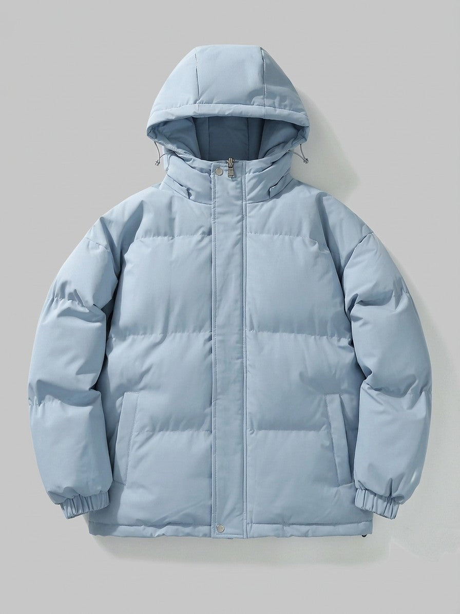 Pescina Men's Hooded Quilted Puffer Jacket — skyblue — packshot