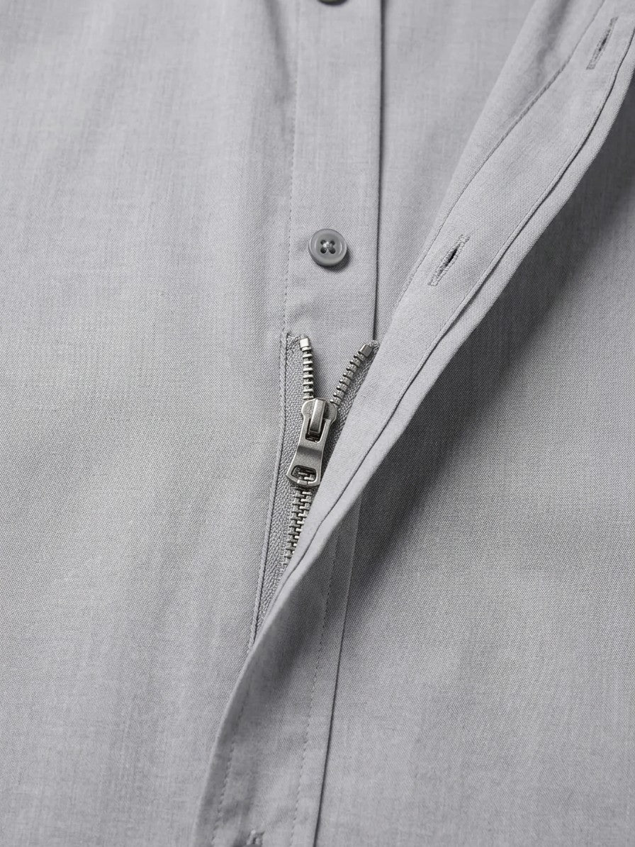 Pisa Men's Classic Long-Sleeve Dress Shirt — gray — detail
