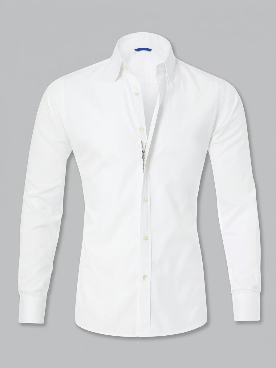 Pisa Men's Classic Long-Sleeve Dress Shirt — white — packshot