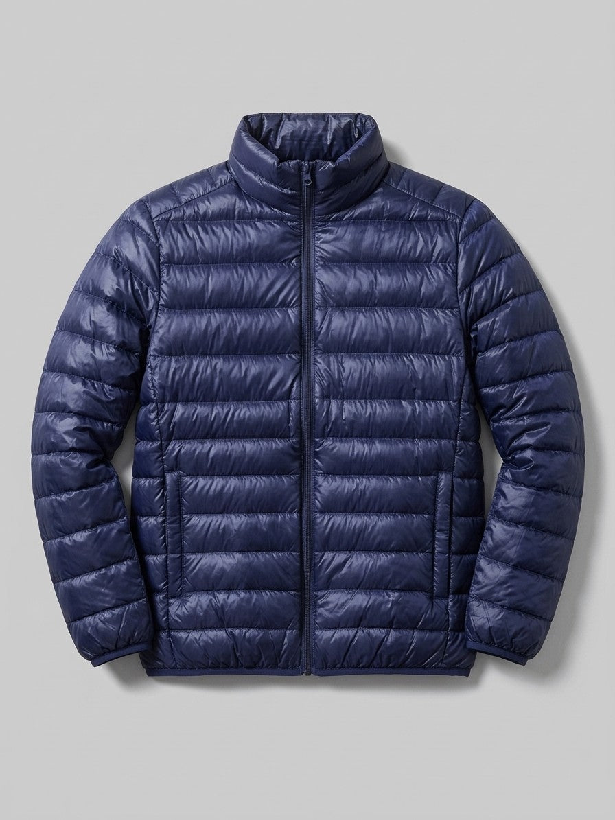 Pisticci Men's Lightweight Stand-Collar Puffer Jacket — navy — packshot