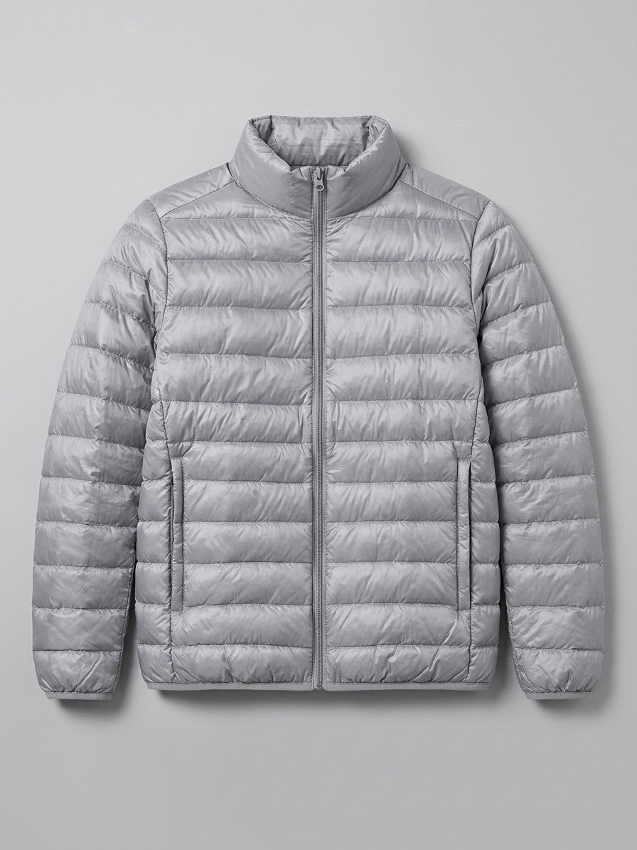 Pisticci Men's Lightweight Stand-Collar Puffer Jacket — silvergrey — packshot