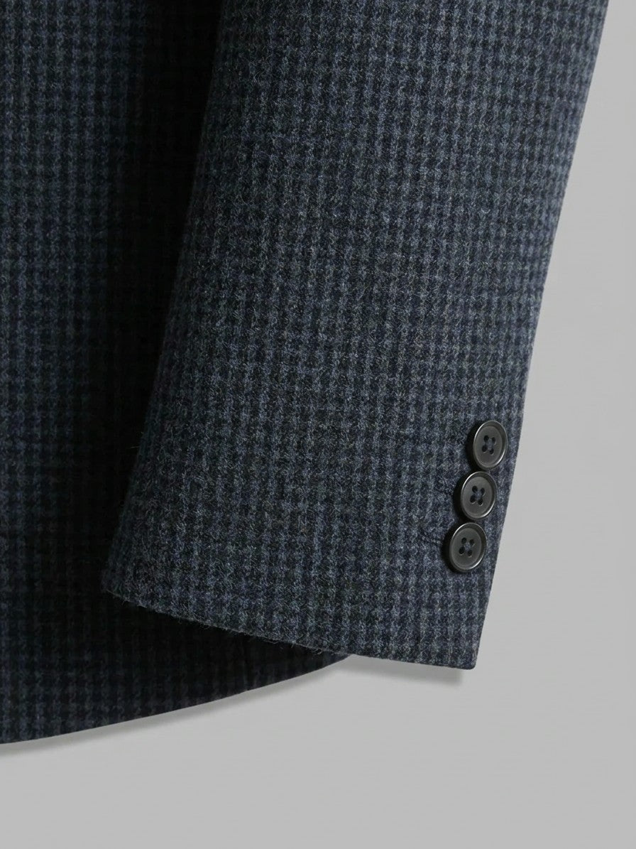 Pistoia Men's Wool-Blend Check Blazer — bluegrid — detail-alt
