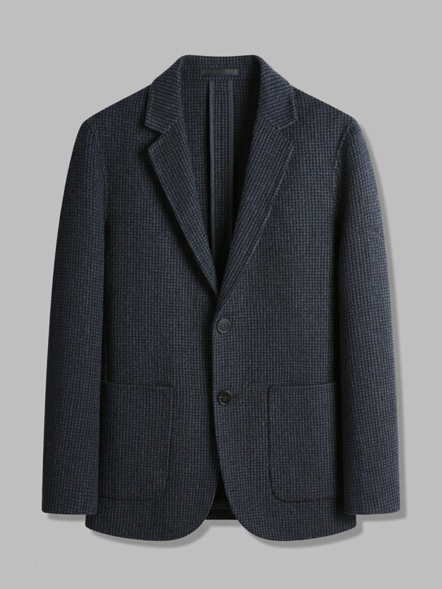 Pistoia Men's Wool-Blend Check Blazer — bluegrid — packshot