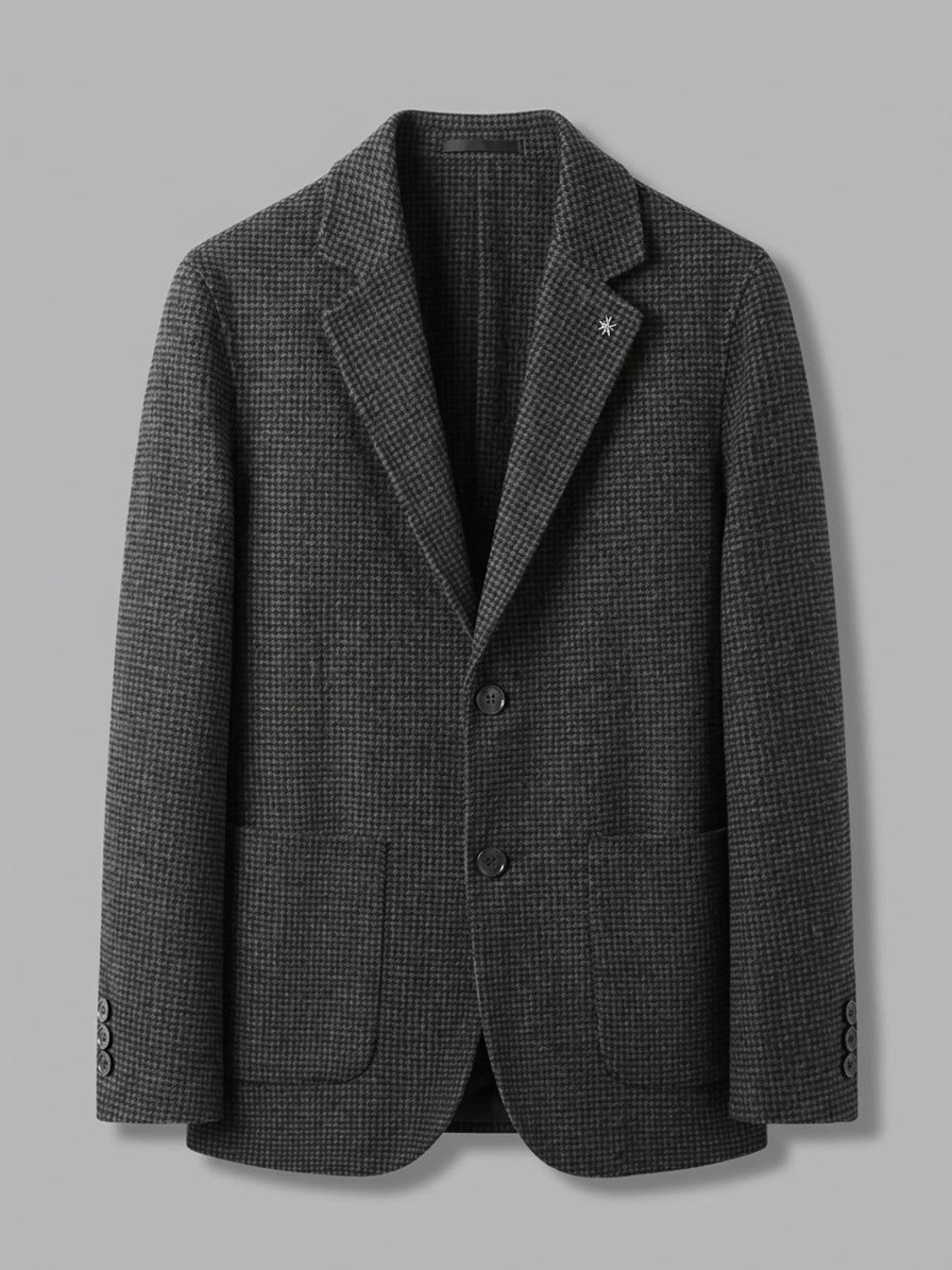 Pistoia Men's Wool-Blend Check Blazer — graylattice — packshot