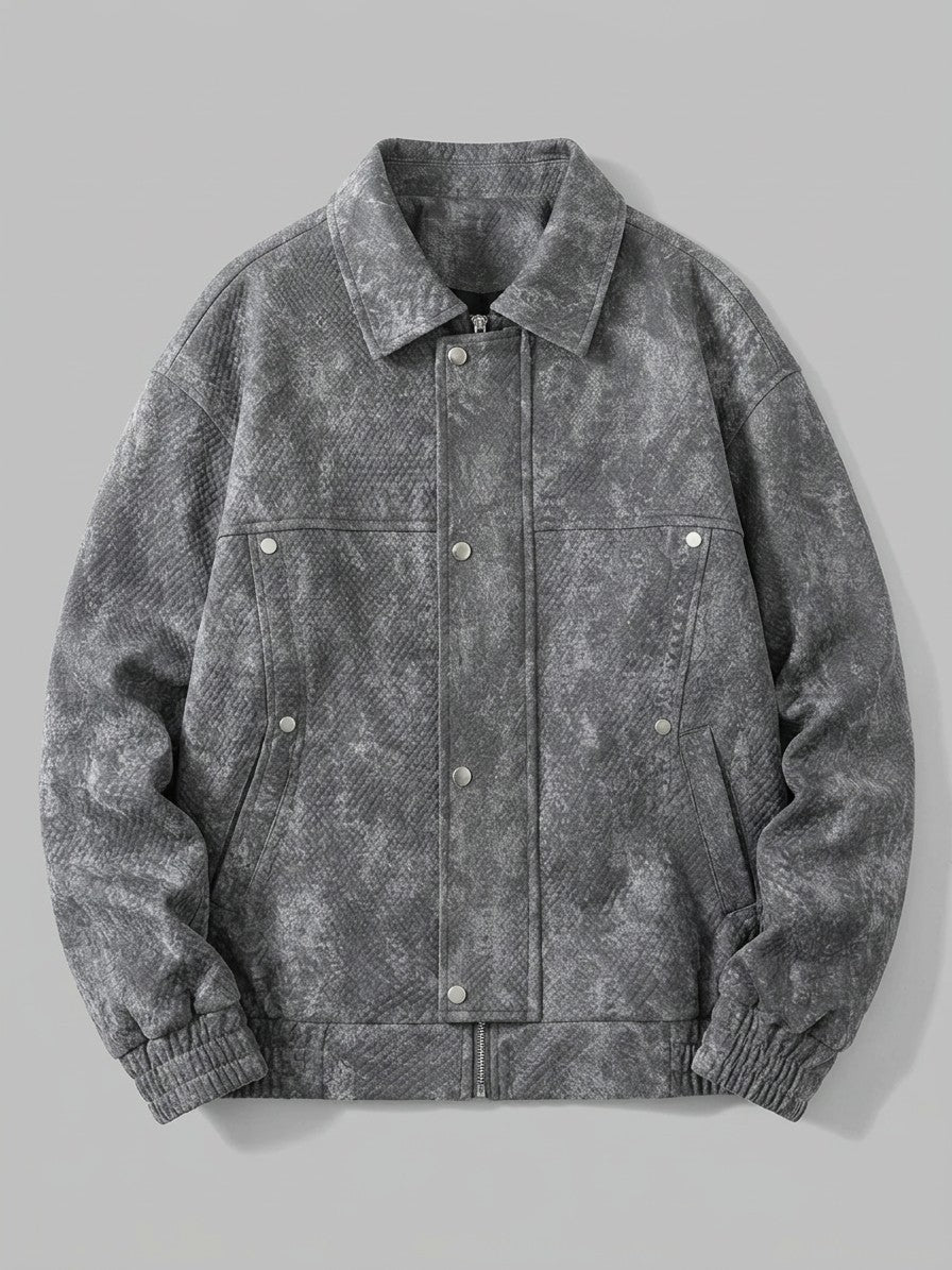 Polignano Men's Embossed Faux Suede Jacket — darkgray — packshot